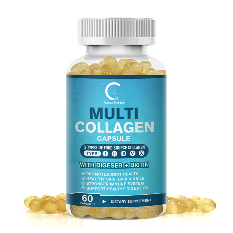 Collagen Peptides Types I, II, III, V, X Plus Vitamin C, Skin Hair Nails Support - Picture 3 of 16