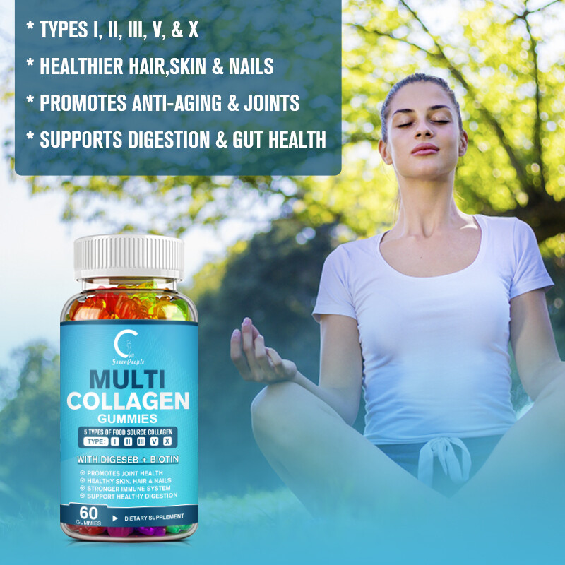 Collagen Peptides Types I, II, III, V, X Plus Vitamin C, Skin Hair Nails Support - Picture 14 of 16