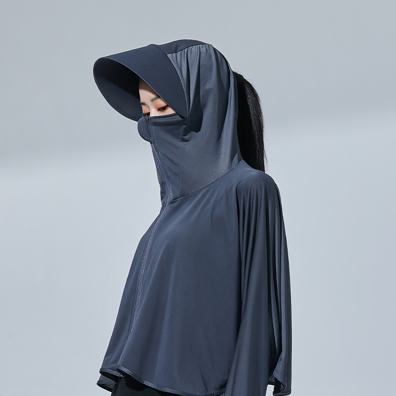 Women Hooded Sun Protection Clothing Summer Anti UV Outdoor Sunscreen Jacket