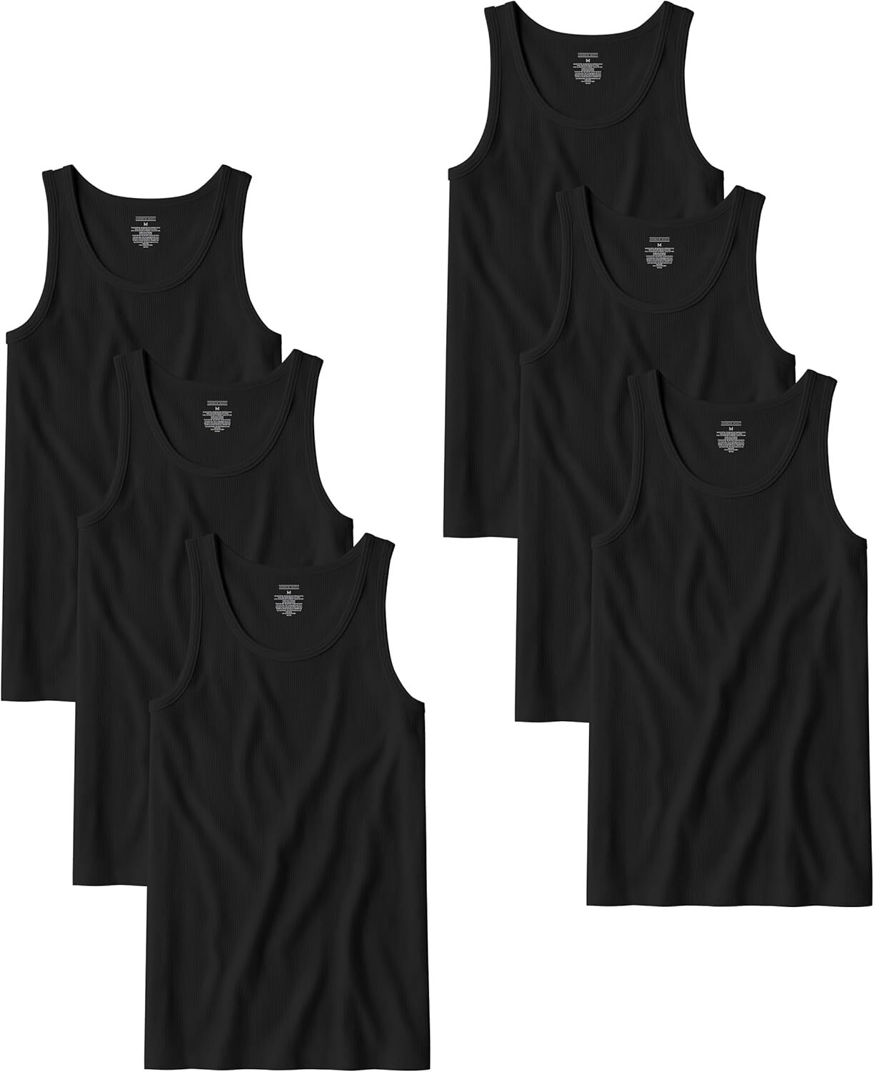 Men's Cotton Tank Tops Tag Free Soft Ribbed Undershirts Multi Pack Breathable - Picture 11 of 15