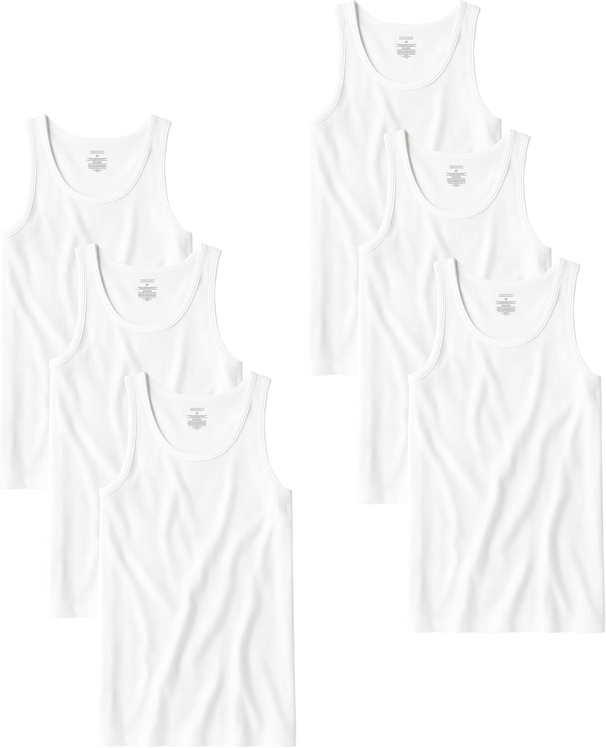 Men's Cotton Tank Tops Tag Free Soft Ribbed Undershirts Multi Pack Breathable - Picture 12 of 15