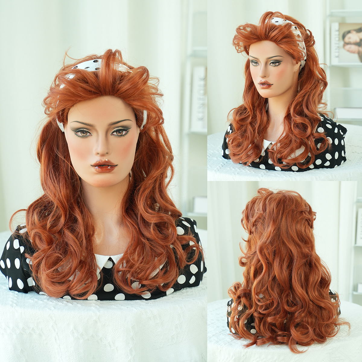 Barbie Cosplay Wig with Long Curly Hair, Eight Character Bangs, Synthetic Wig - Picture 13 of 21