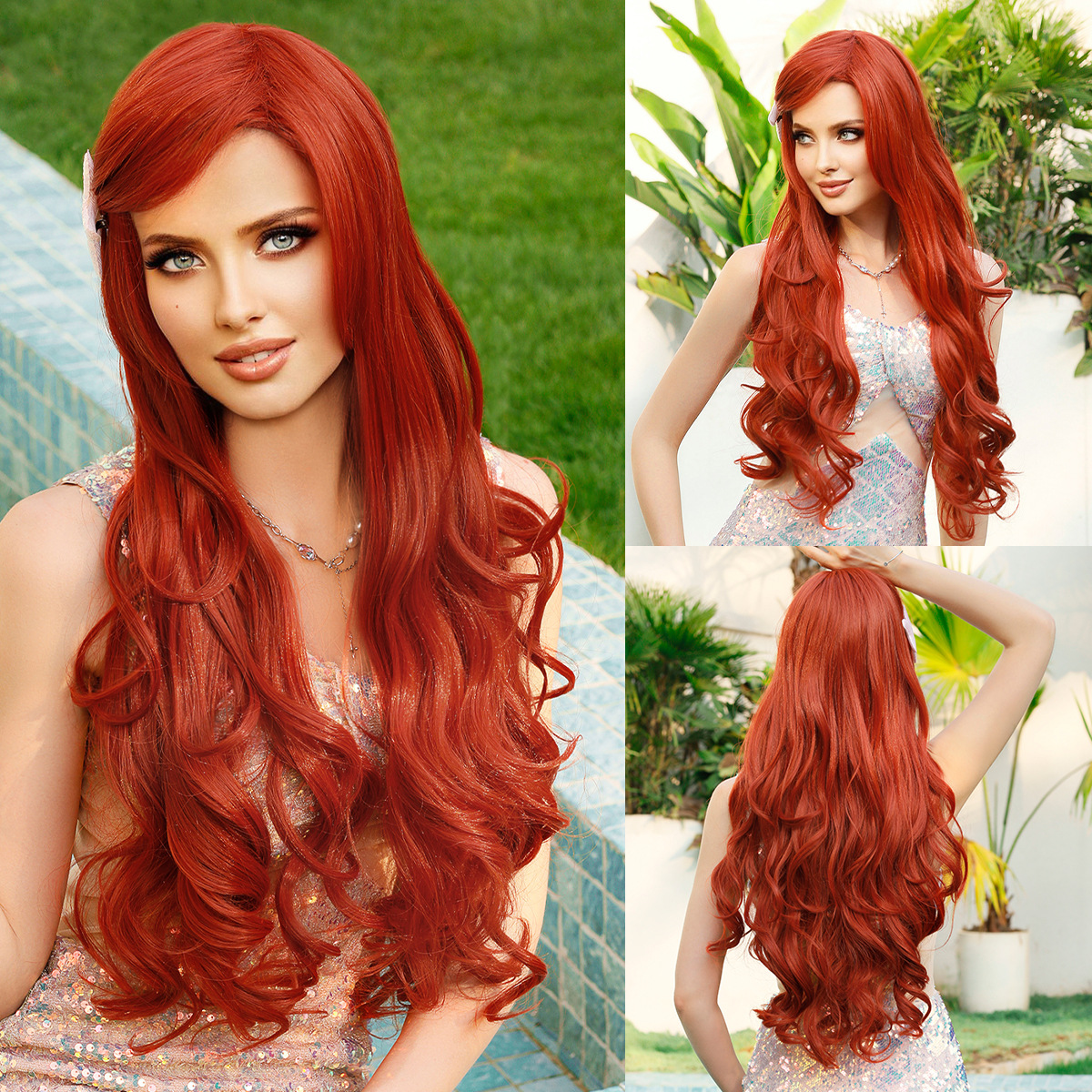 Barbie Cosplay Wig with Long Curly Hair, Eight Character Bangs, Synthetic Wig - Picture 14 of 21