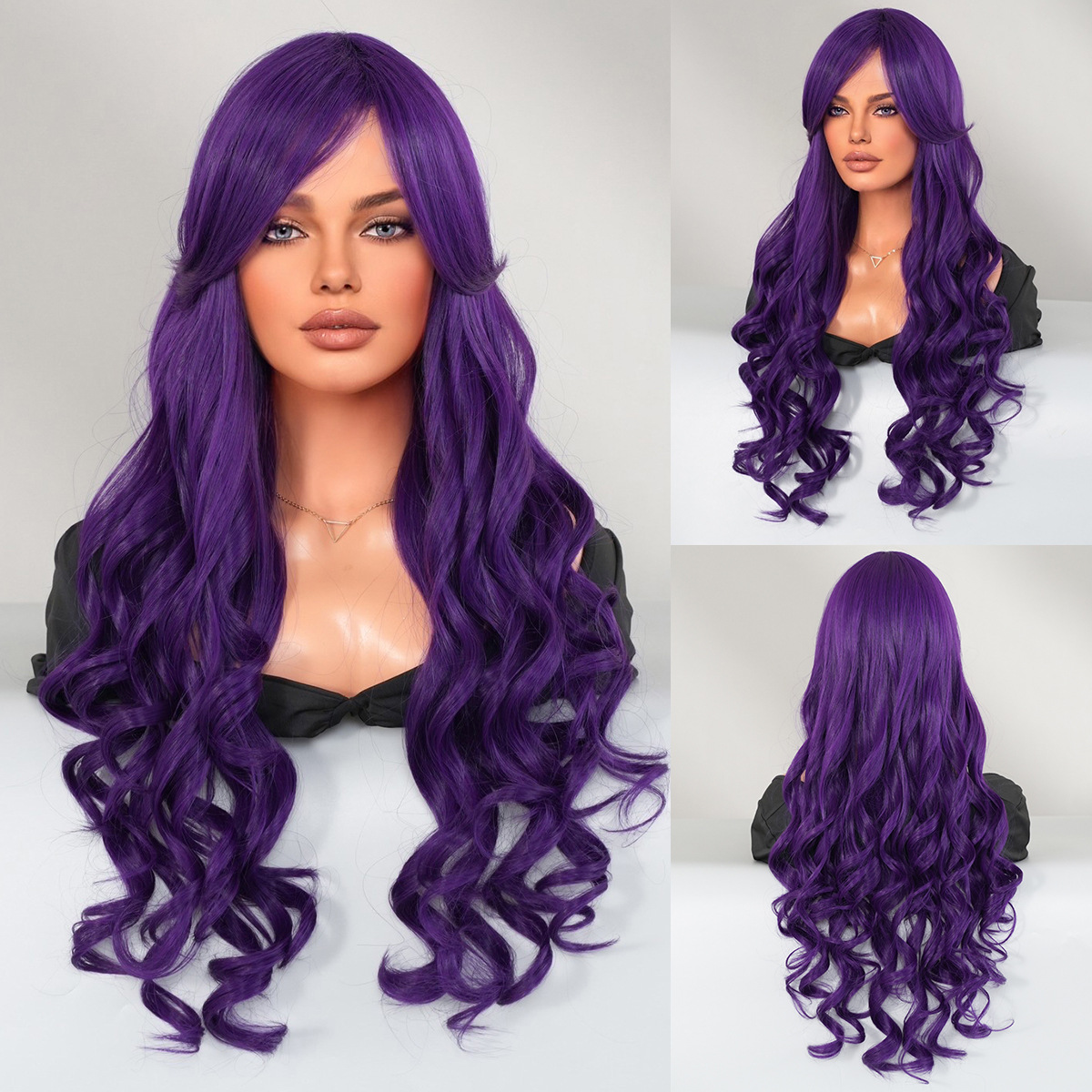 Barbie Cosplay Wig with Long Curly Hair, Eight Character Bangs, Synthetic Wig - Picture 17 of 21