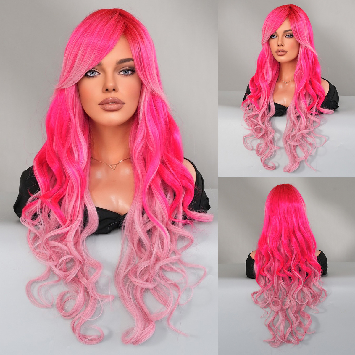 Barbie Cosplay Wig with Long Curly Hair, Eight Character Bangs, Synthetic Wig - Picture 19 of 21