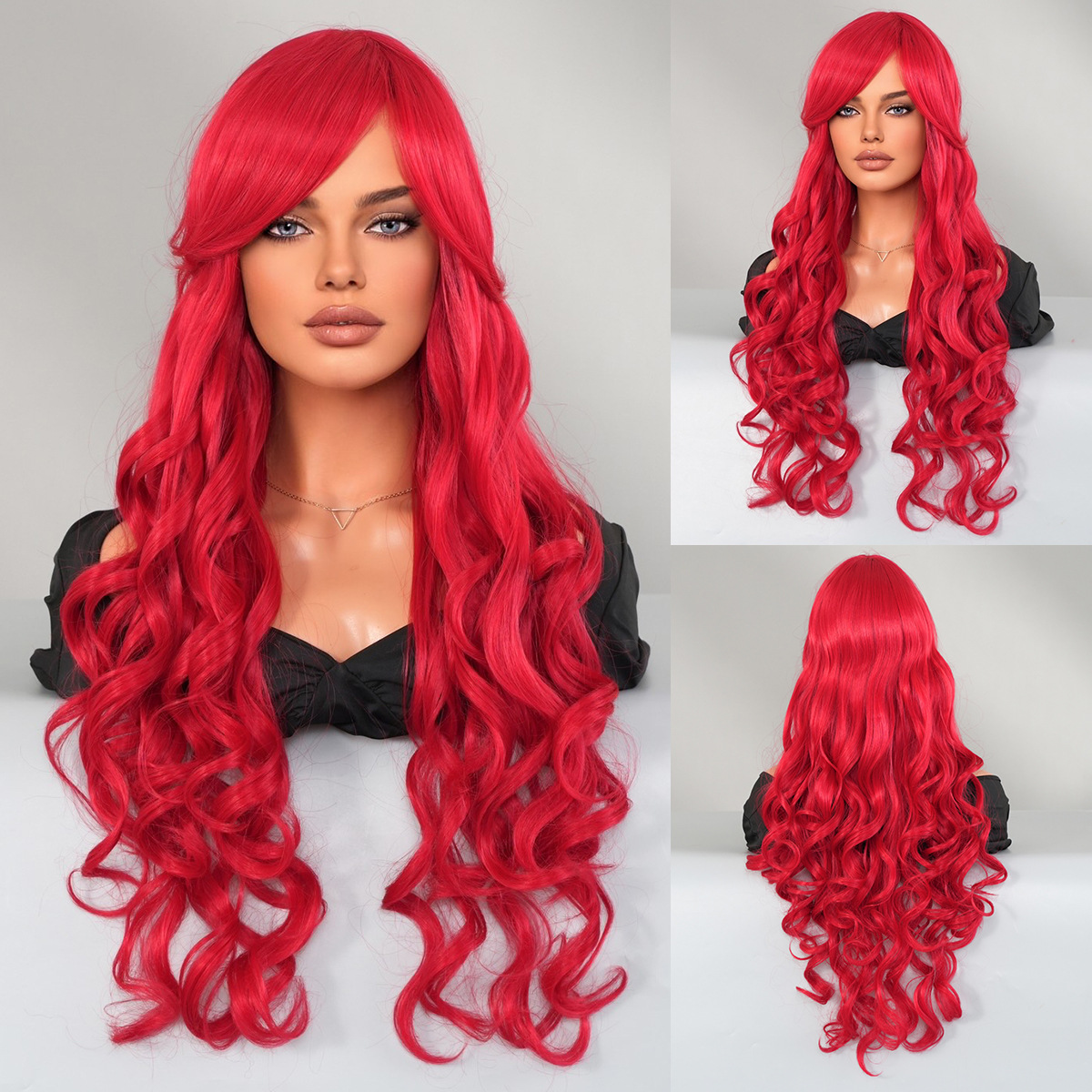 Barbie Cosplay Wig with Long Curly Hair, Eight Character Bangs, Synthetic Wig - Picture 21 of 21