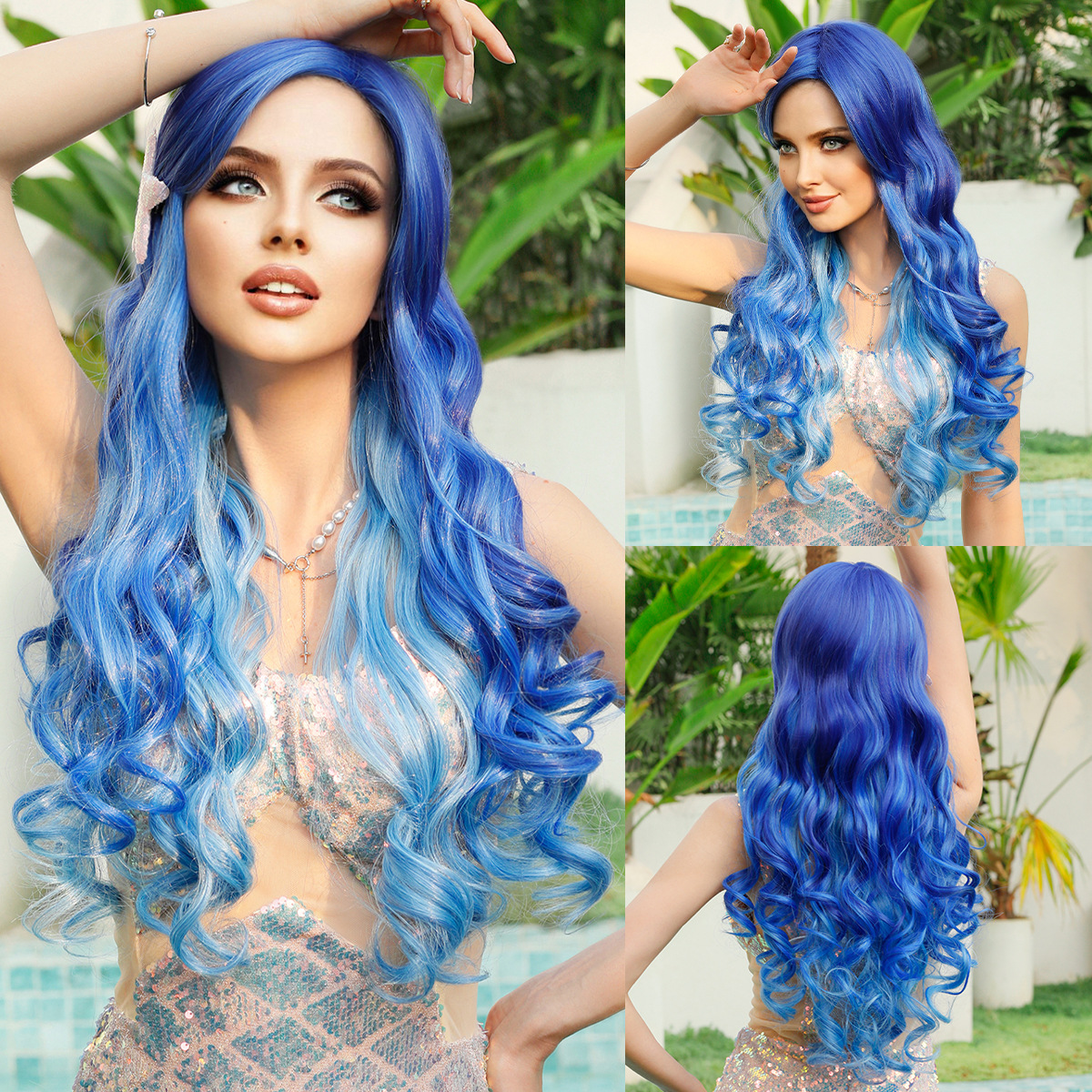 Barbie Cosplay Wig with Long Curly Hair, Eight Character Bangs, Synthetic Wig - Picture 15 of 21