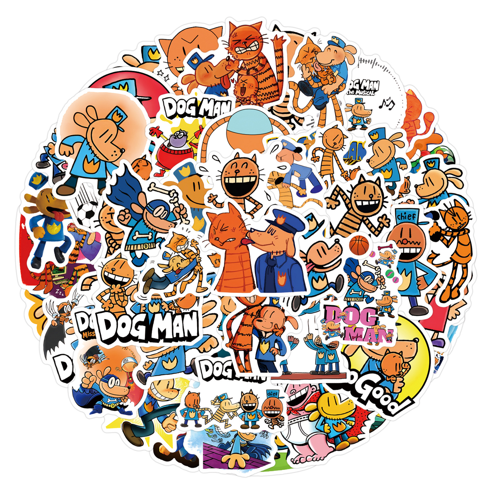55 Dog Man Detective Dog Graffiti Stickers Scooter Notebook DIY - Picture 12 of 12