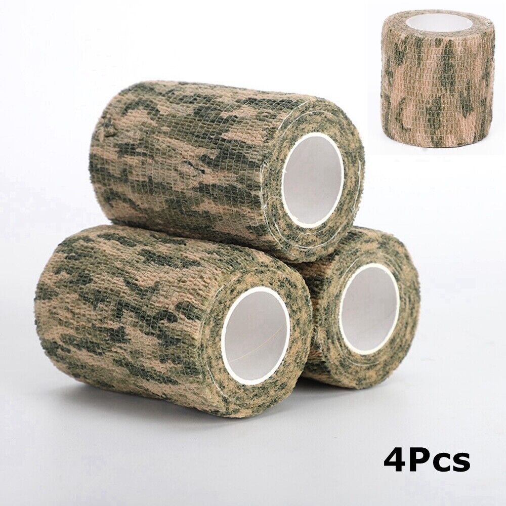 4Pcs Camouflage Army Hunting Rifle Self-adhesive Wrap Camo Bandage Stealth Tape - Picture 16 of 17