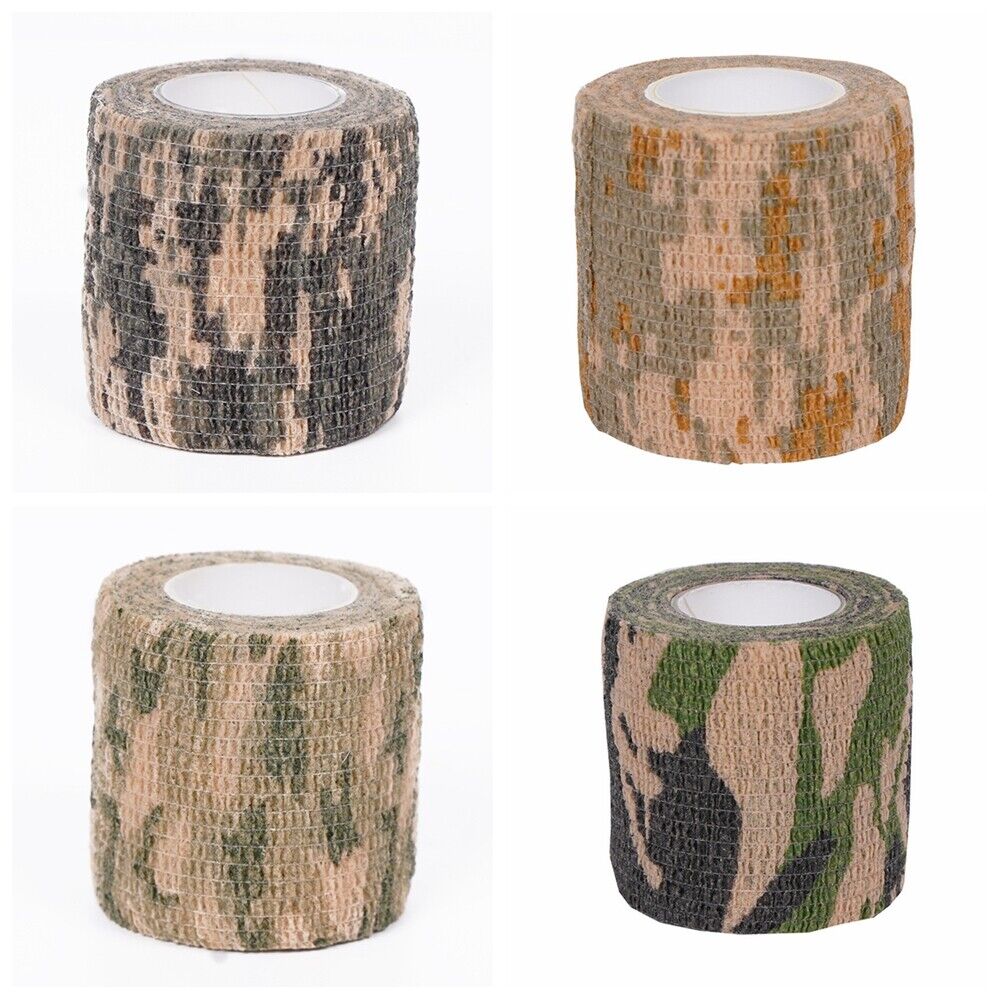 4Pcs Camouflage Army Hunting Rifle Self-adhesive Wrap Camo Bandage Stealth Tape - Picture 17 of 17