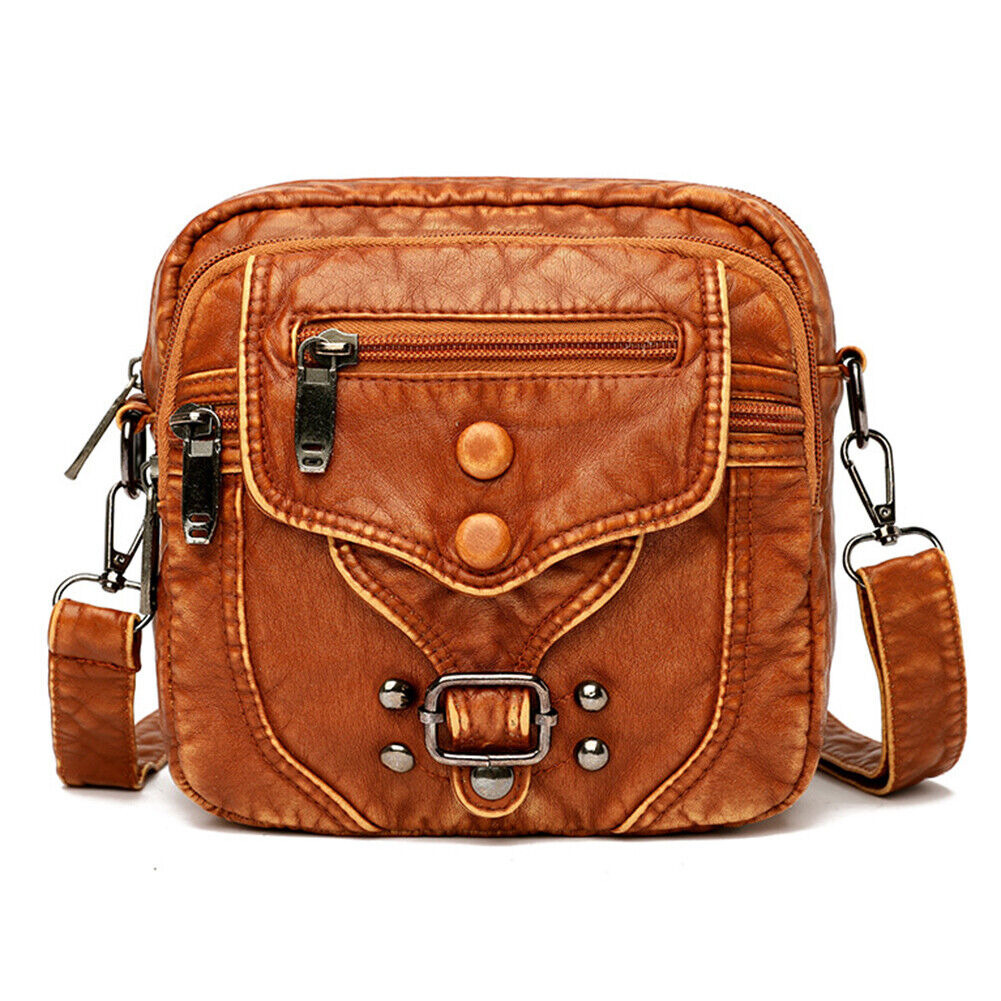 Ladies Shoulder Bag Multi Pocket Casual Handbags PU Leather Travel Shoulder Bags