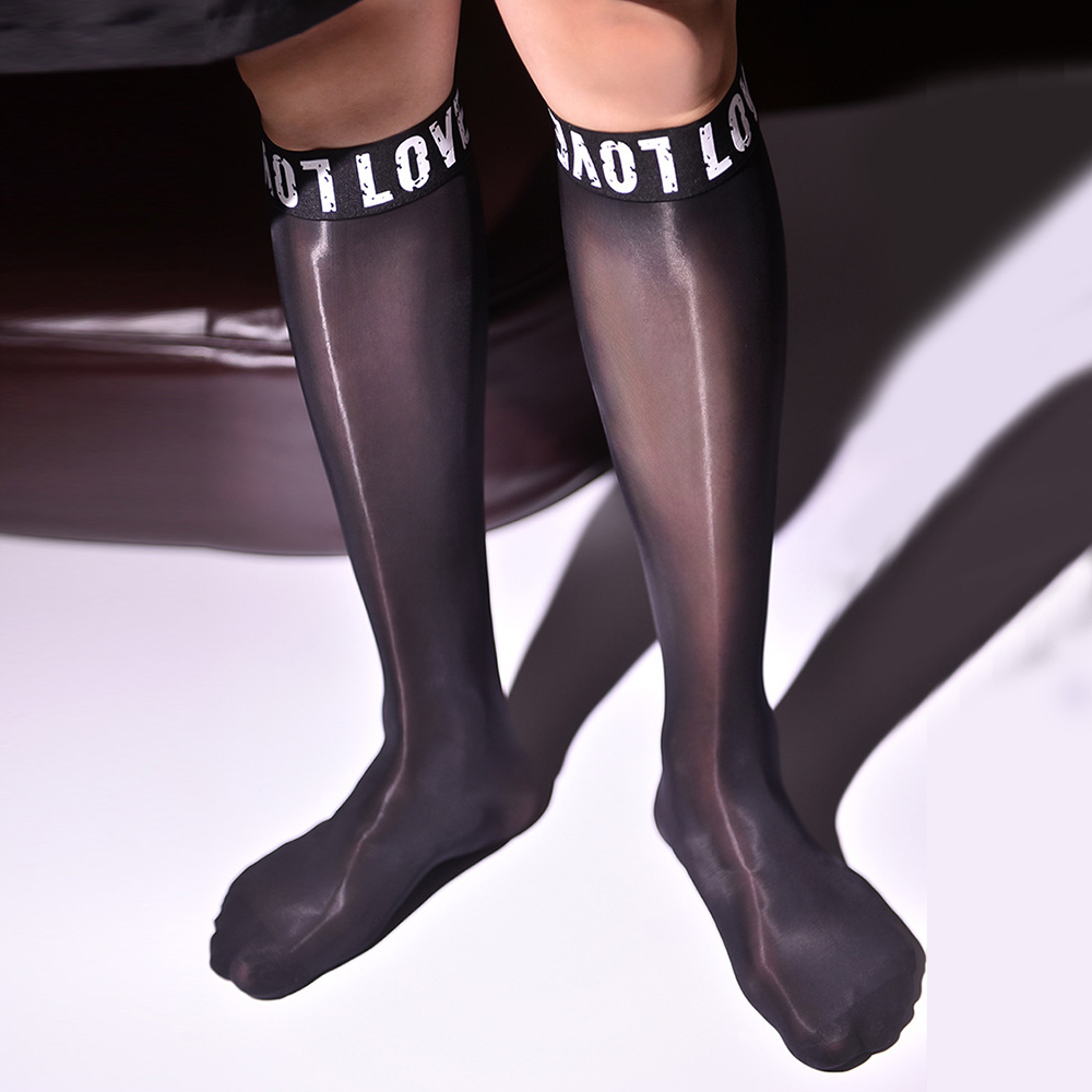 Men’s Mid Calf Nylon Spandex Socks – Sexy Style One Size Fits Most (As Shown)
