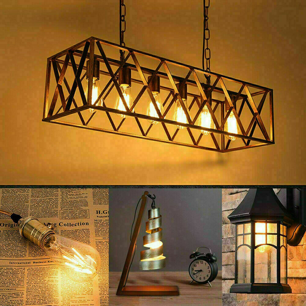 1/6x Vintage E27 ST64 Filament LED Light Bulb 4W Industrial Edison Lamp Warm Whi - Picture 11 of 24