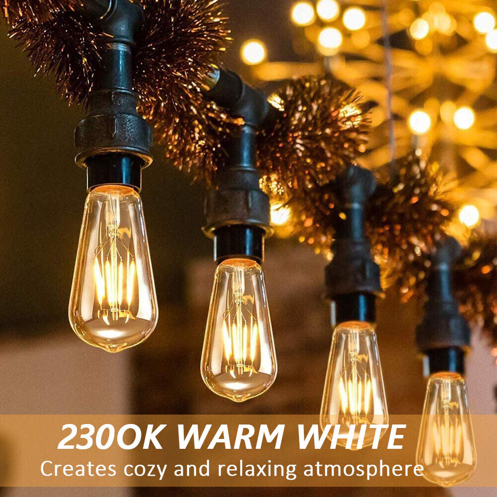 1/6x Vintage E27 ST64 Filament LED Light Bulb 4W Industrial Edison Lamp Warm Whi - Picture 19 of 24