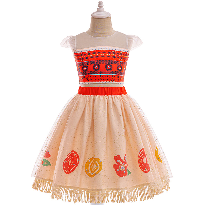 Kids 2024 Movie Moana 2 Cosplay Moana Dress Costume Girls Dress Xmas Gifts - Picture 10 of 11