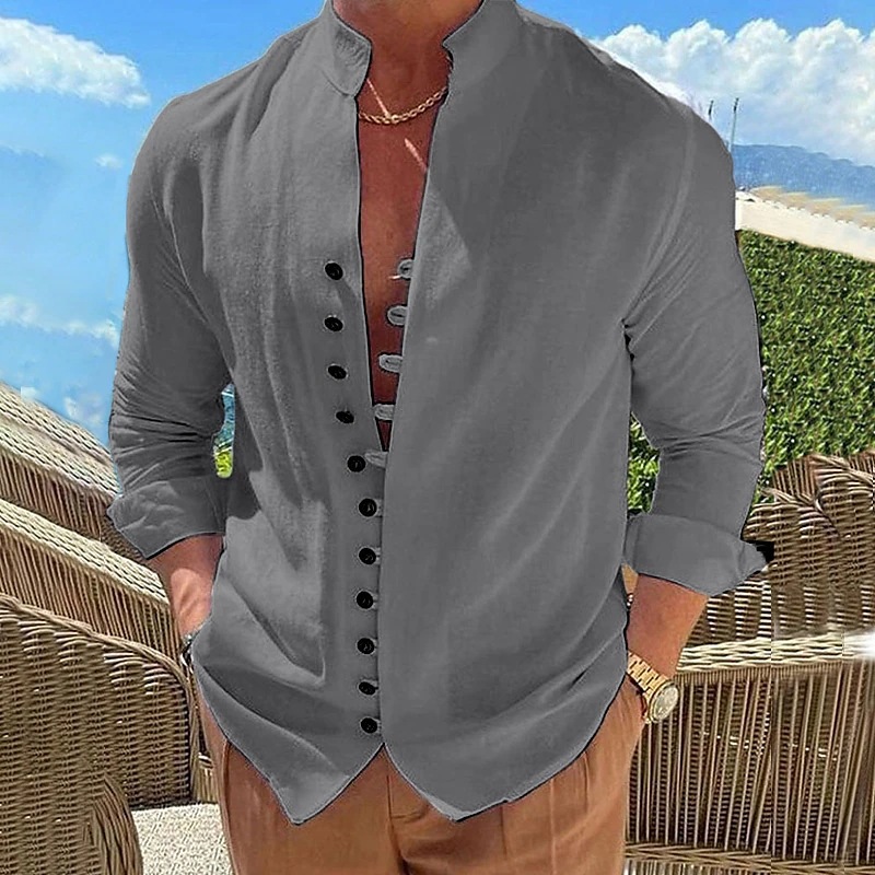 Mens Casual Cotton Linen Shirt Short Sleeve Loose Blouse Button Down Shirts Tops - Picture 13 of 20