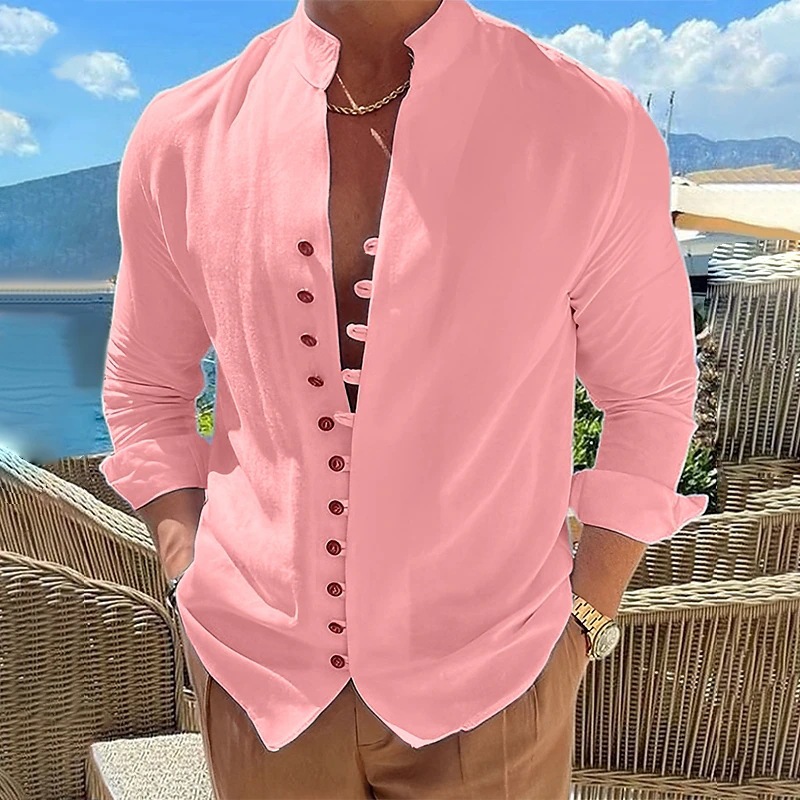 Mens Casual Cotton Linen Shirt Short Sleeve Loose Blouse Button Down Shirts Tops - Picture 15 of 20