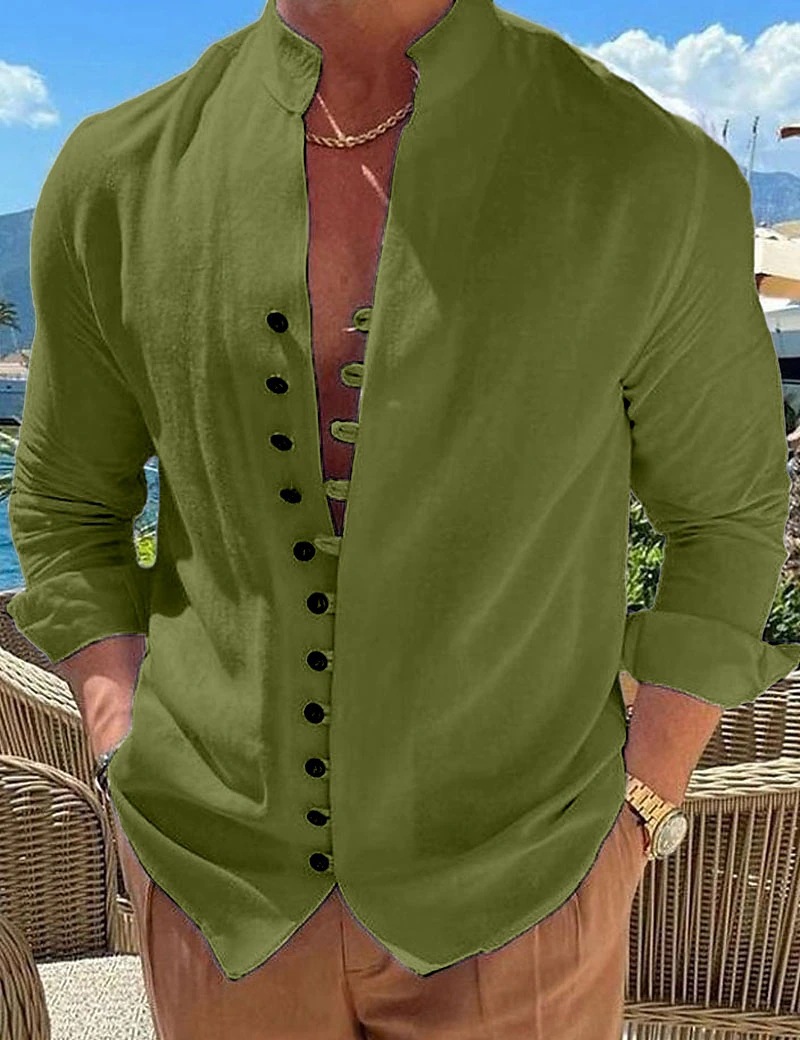 Mens Casual Cotton Linen Shirt Short Sleeve Loose Blouse Button Down Shirts Tops - Picture 16 of 20