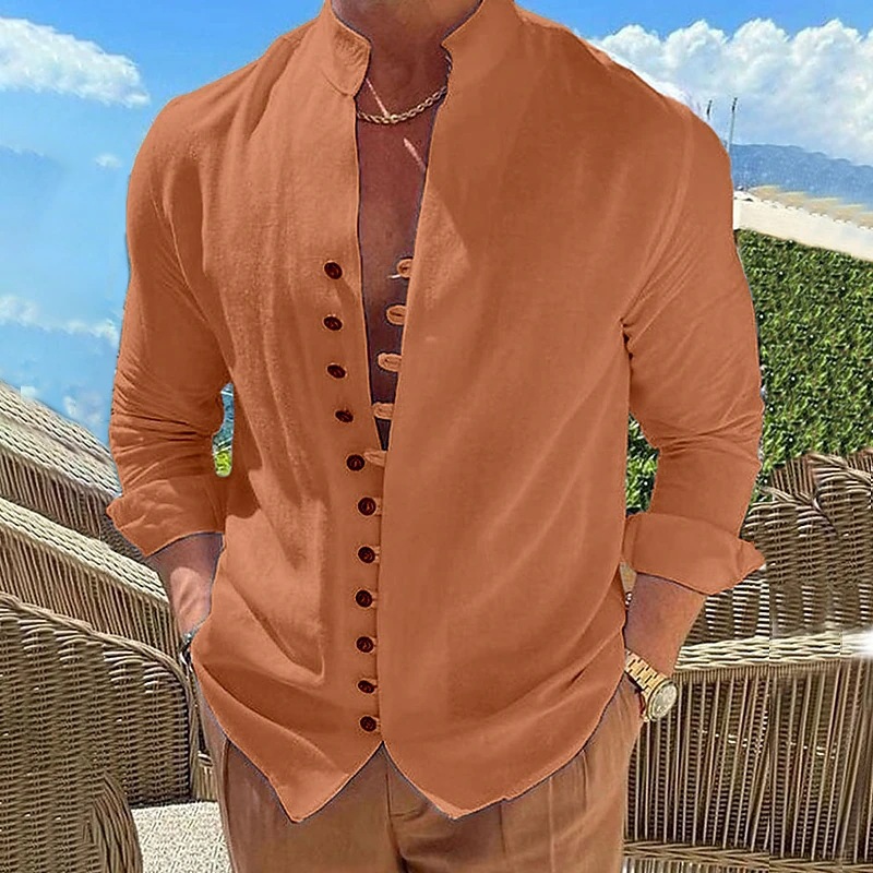 Mens Casual Cotton Linen Shirt Short Sleeve Loose Blouse Button Down Shirts Tops