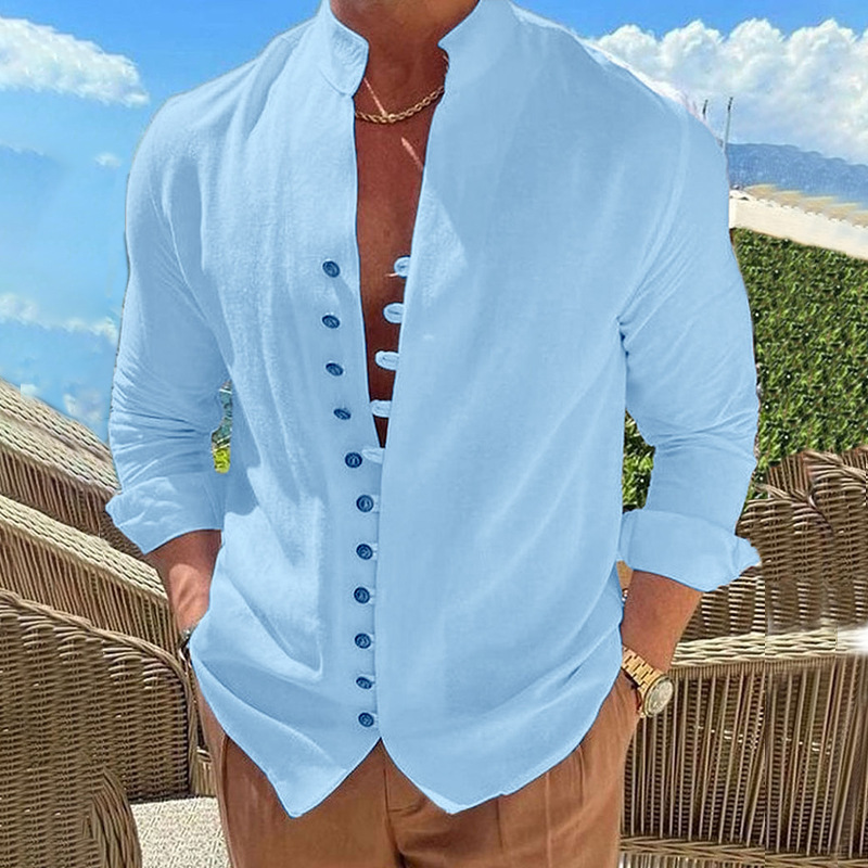 Mens Casual Cotton Linen Shirt Short Sleeve Loose Blouse Button Down Shirts Tops - Picture 19 of 20