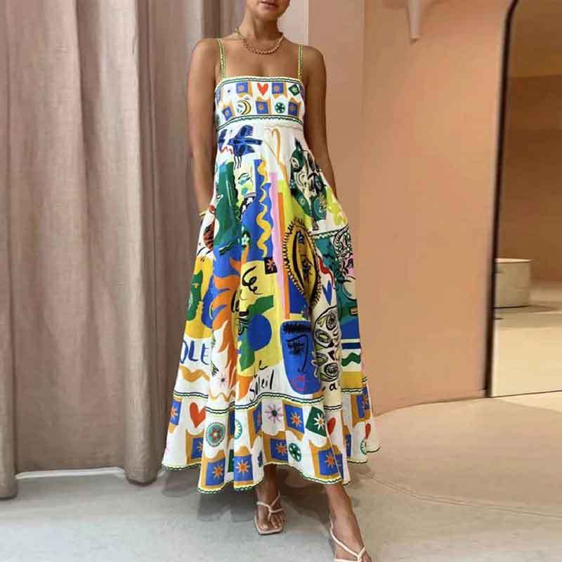 Women Floral Boho Maxi Dress Ladies Summer Holiday Beach Long Sundress Plus Size