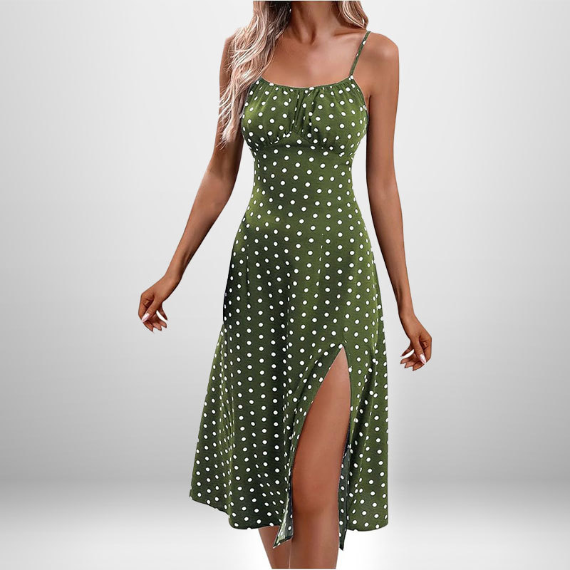 Women INS Floral Dot Boho Maxi Dress Ladies Summer Holiday Beach Party Dress