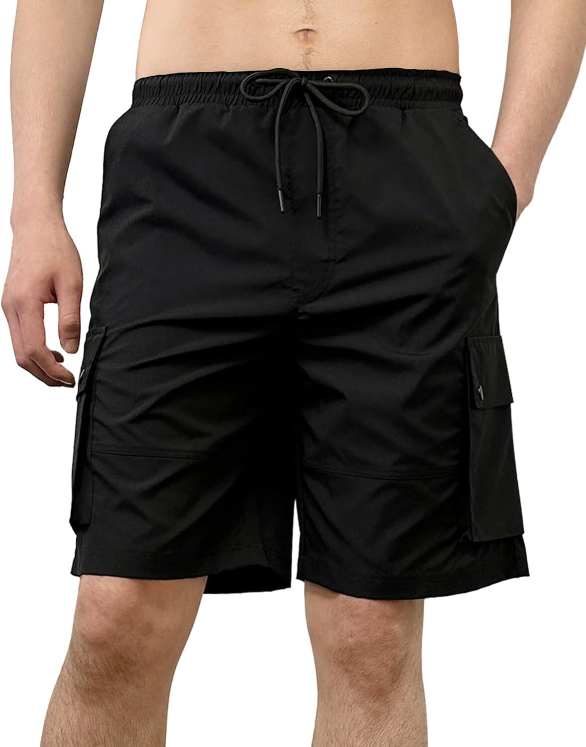 Men's Cargo Shorts Quick Dry Water Resistant Lightweight Outdoor Elastic Waist - Picture 14 of 19