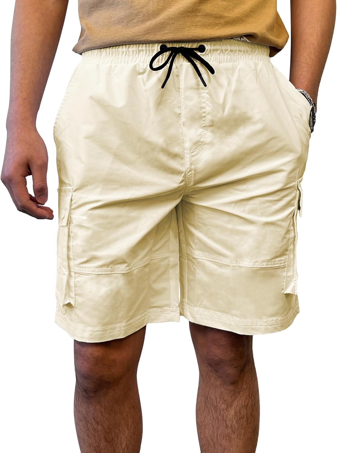 Men's Cargo Shorts Quick Dry Water Resistant Lightweight Outdoor Elastic Waist - Picture 18 of 19