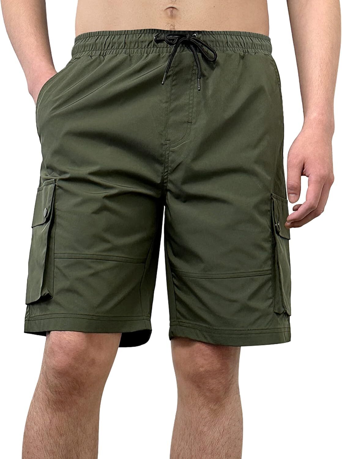 Men's Cargo Shorts Quick Dry Water Resistant Lightweight Outdoor Elastic Waist - Picture 19 of 19