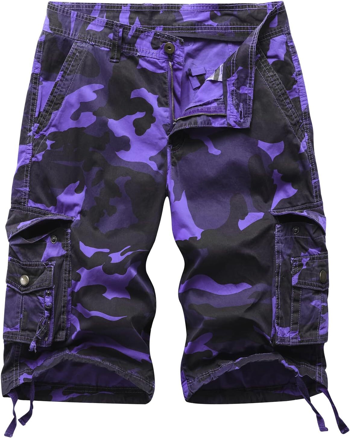 Men's Cargo Shorts Relaxed Fit Multi Pockets Twill Cotton Outdoor Camo Lightweig - Picture 21 of 33