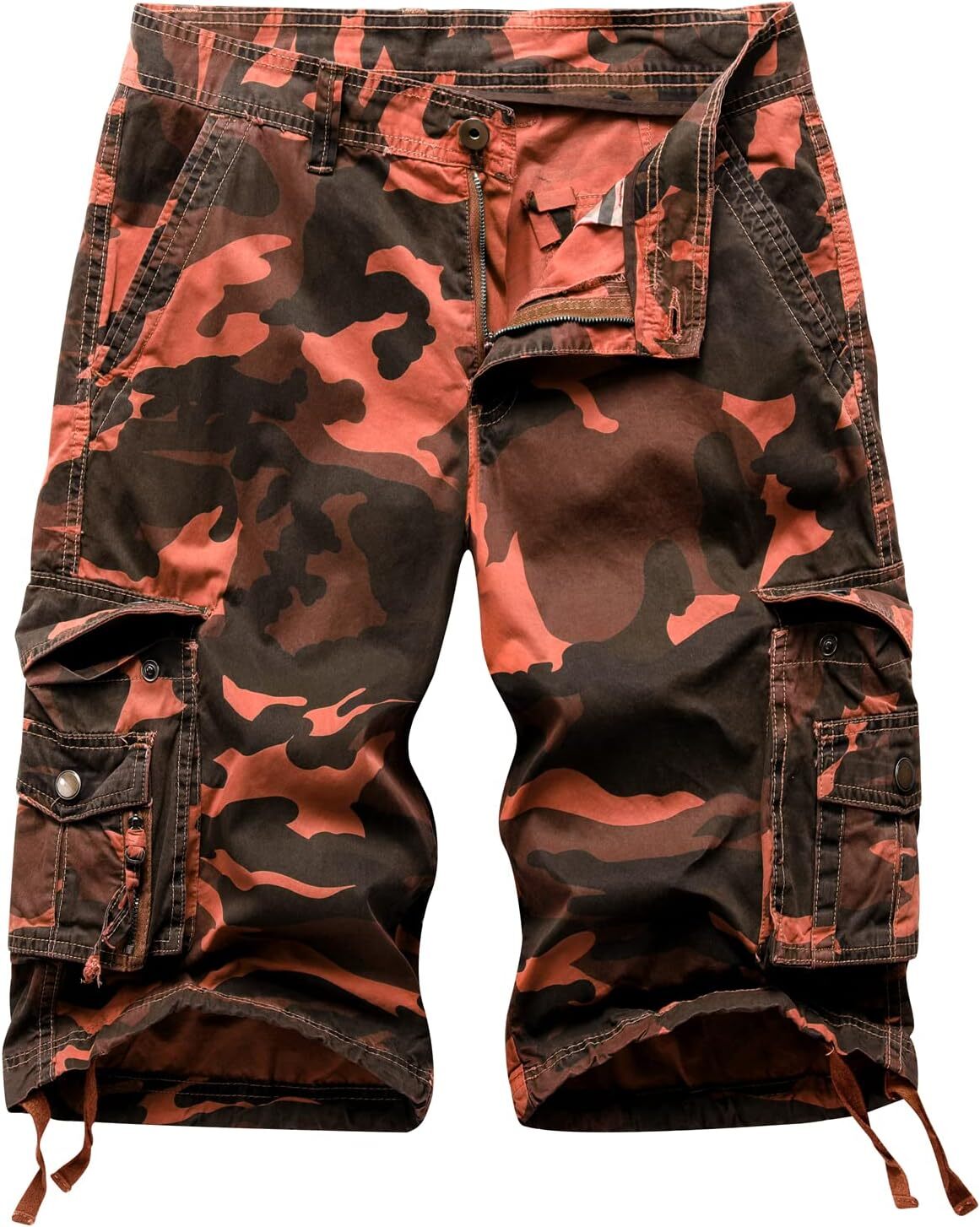 Men's Cargo Shorts Relaxed Fit Multi Pockets Twill Cotton Outdoor Camo Lightweig - Picture 22 of 33