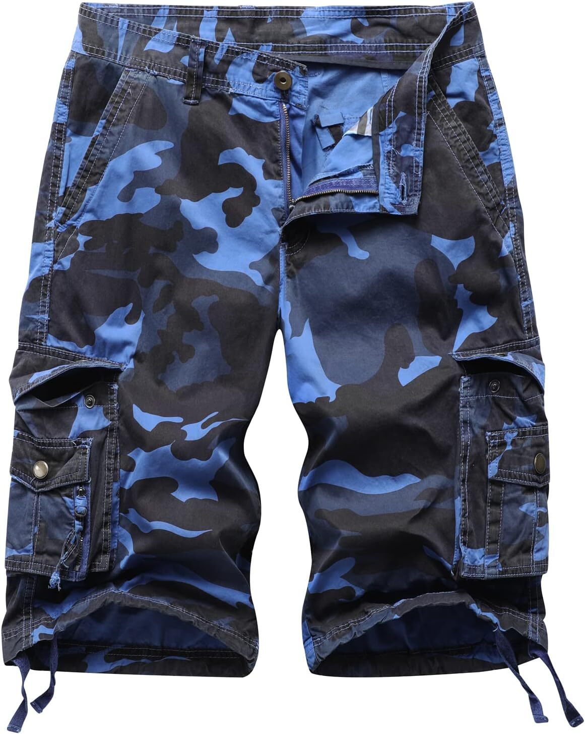 Men's Cargo Shorts Relaxed Fit Multi Pockets Twill Cotton Outdoor Camo Lightweig - Picture 23 of 33