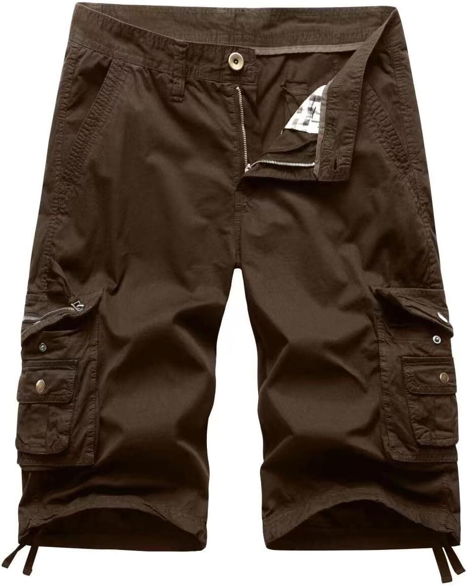 Men's Cargo Shorts Relaxed Fit Multi Pockets Twill Cotton Outdoor Camo Lightweig - Picture 25 of 33