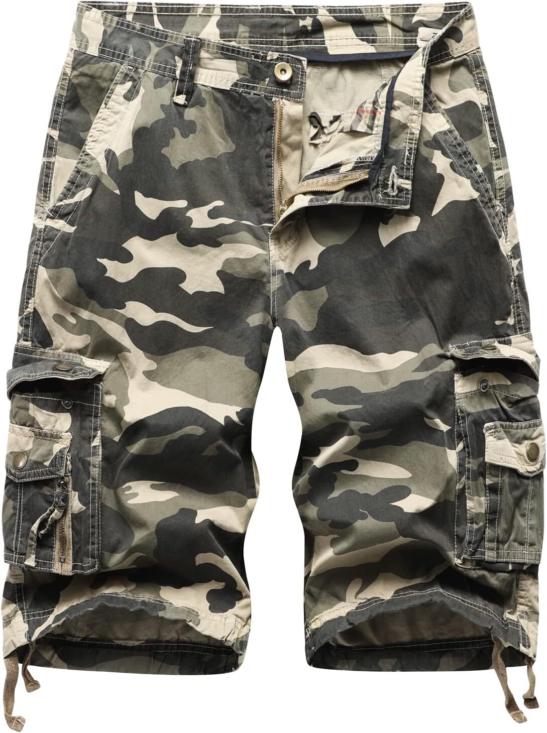 Men's Cargo Shorts Relaxed Fit Multi Pockets Twill Cotton Outdoor Camo Lightweig - Picture 29 of 33