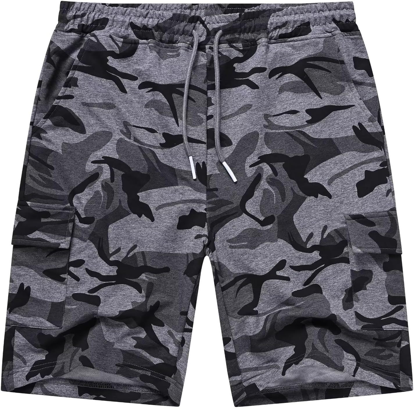 Men's Casual Cargo Shorts Relaxed Fit Elastic Waist Drawstring Lightweight - Picture 15 of 25