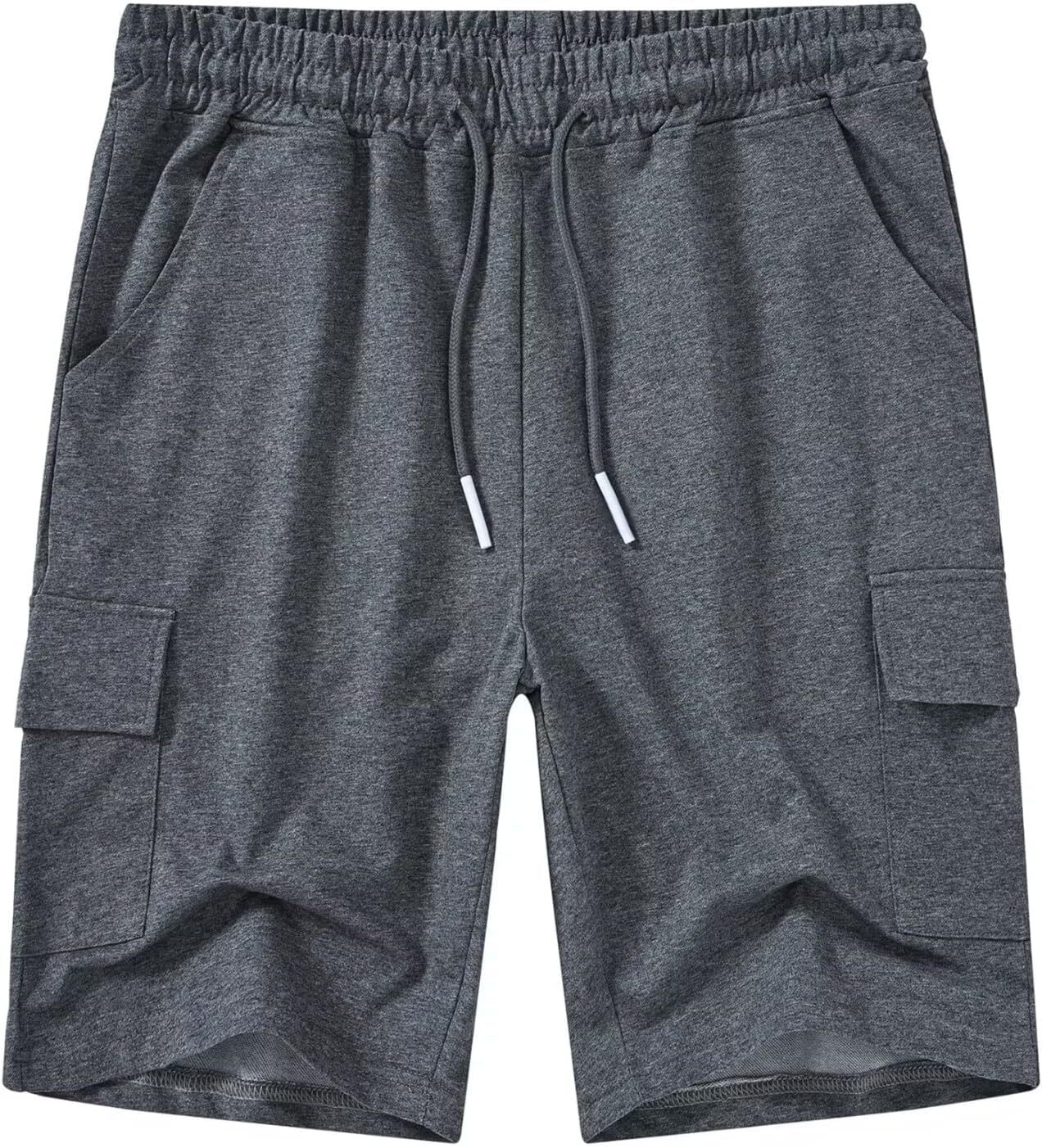 Men's Casual Cargo Shorts Relaxed Fit Elastic Waist Drawstring Lightweight - Picture 16 of 25