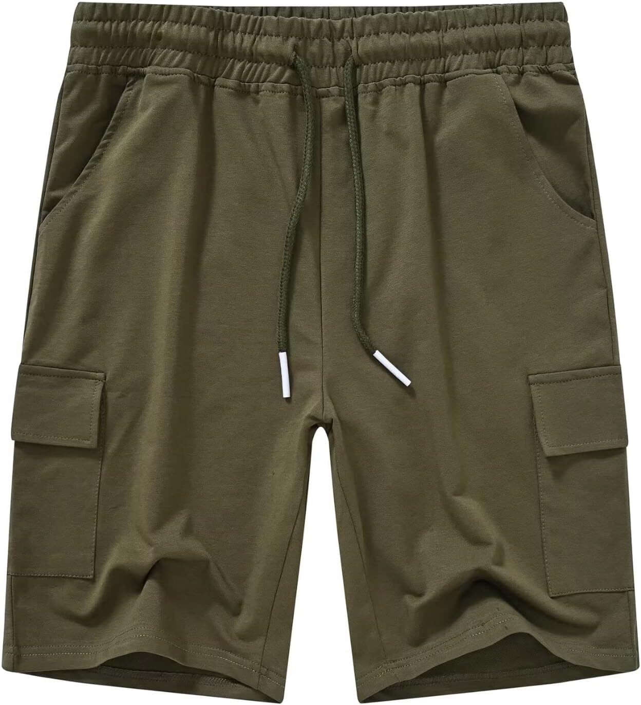 Men's Casual Cargo Shorts Relaxed Fit Elastic Waist Drawstring Lightweight - Picture 17 of 25