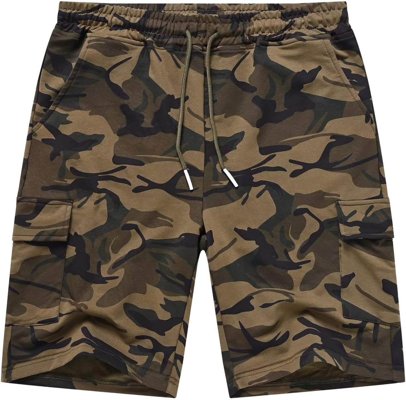 Men's Casual Cargo Shorts Relaxed Fit Elastic Waist Drawstring Lightweight - Picture 19 of 25