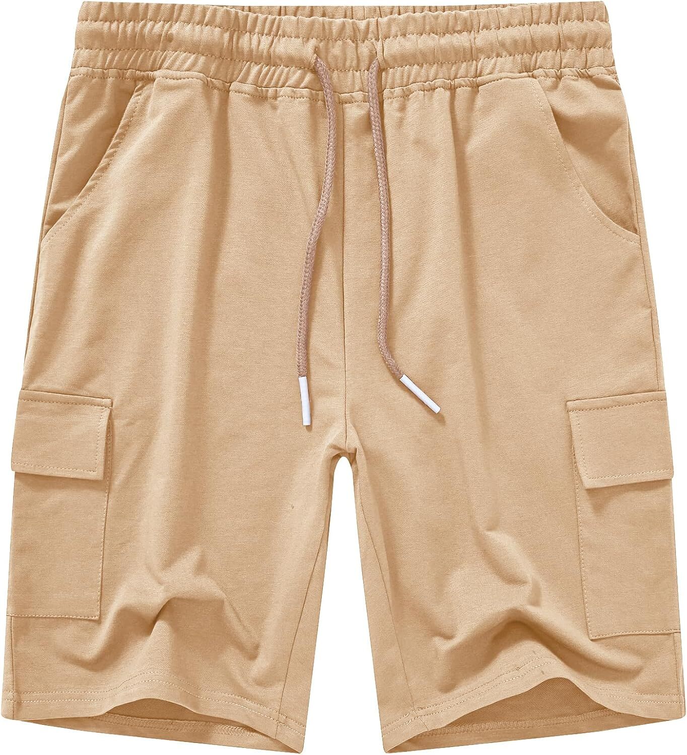 Men's Casual Cargo Shorts Relaxed Fit Elastic Waist Drawstring Lightweight - Picture 22 of 25