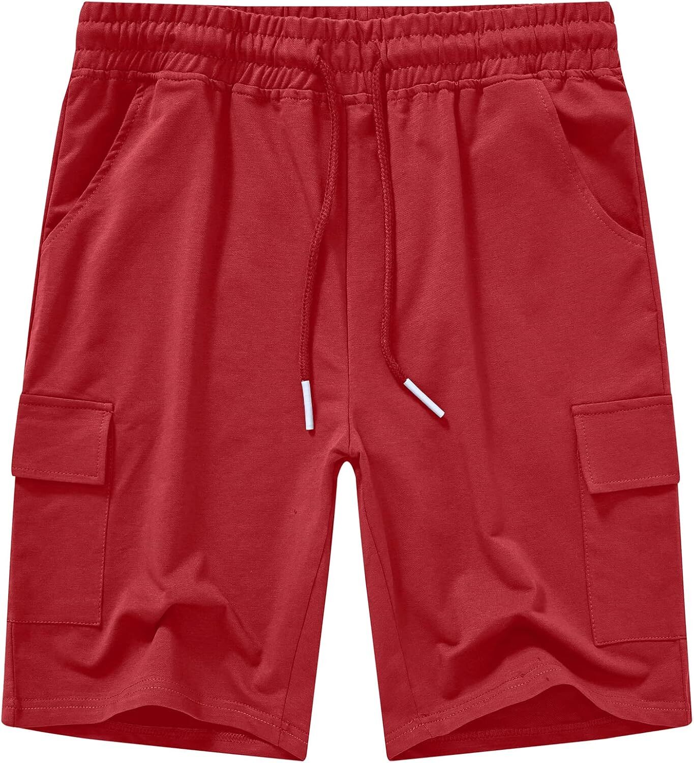 Men's Casual Cargo Shorts Relaxed Fit Elastic Waist Drawstring Lightweight - Picture 23 of 25