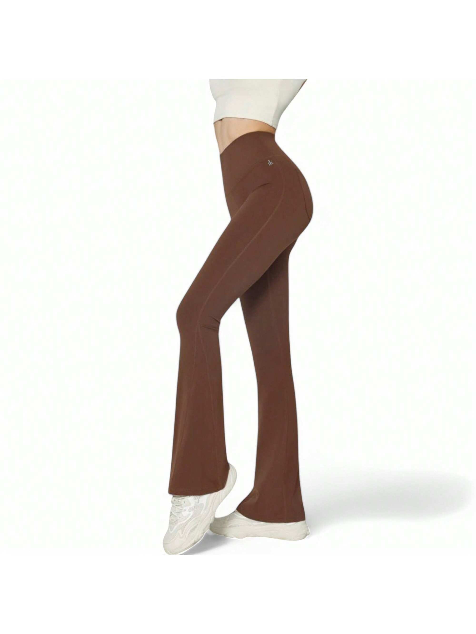 Women's High-Waist Flared Leggings With Buttery Soft Fabric And Contoured Fit - Picture 28 of 28