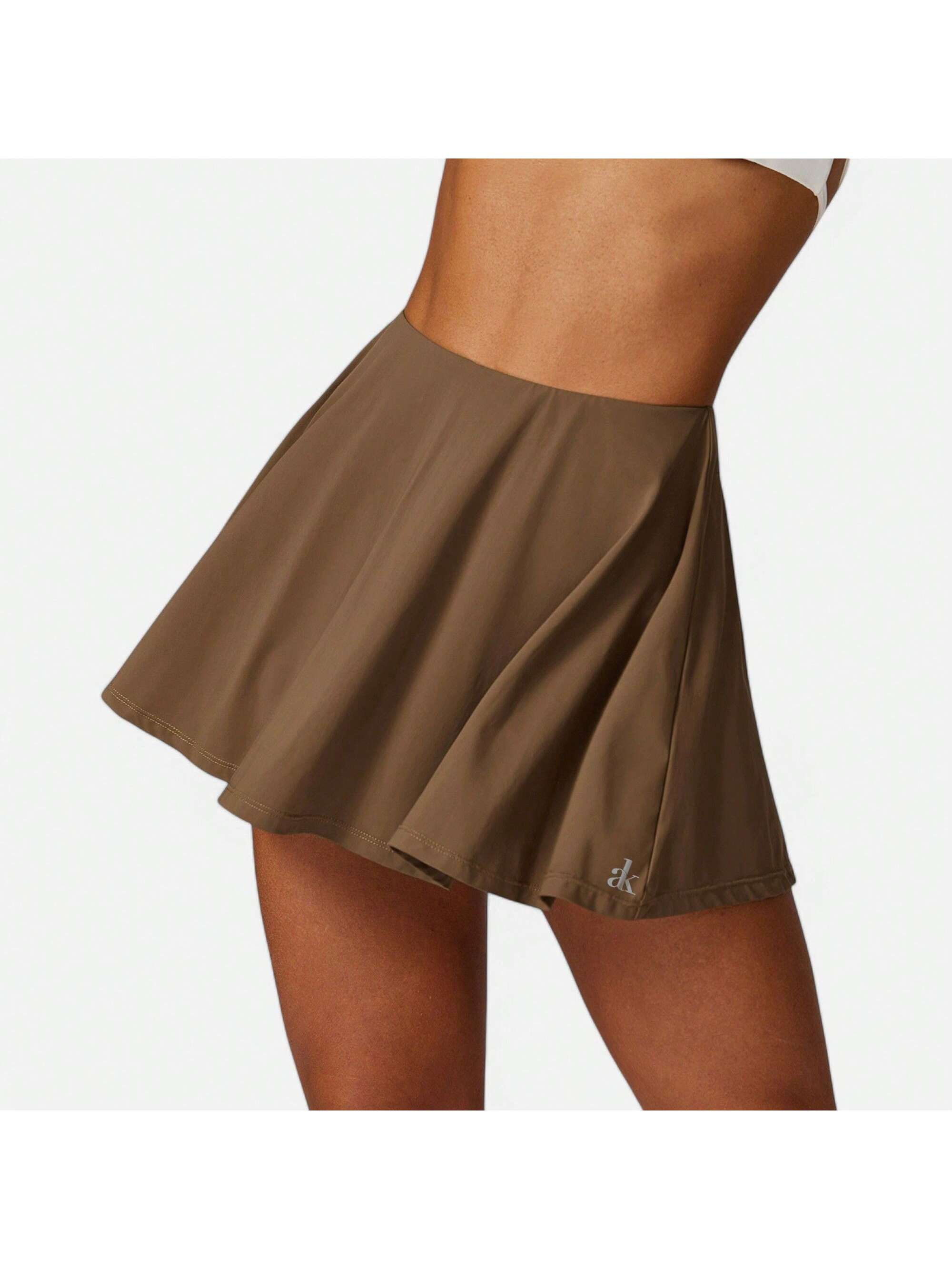 Women's High Waist Flowy Athletic Skirt With Built-In Shorts - Picture 27 of 28