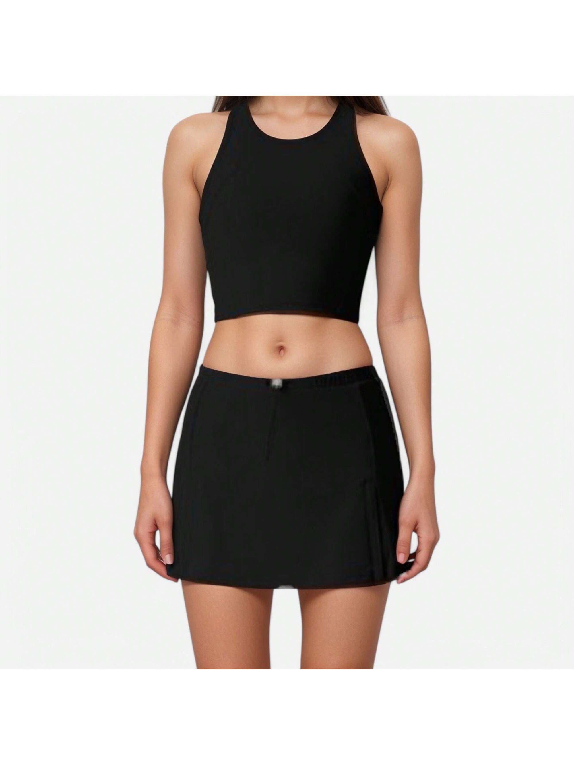 Women's Athletic Skort With Side Pocket And Built-In Shorts - Picture 25 of 27