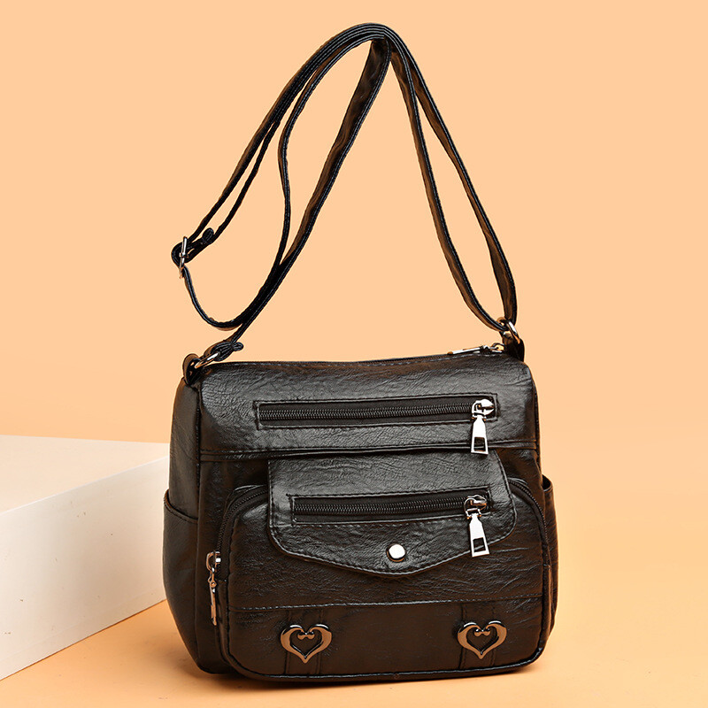 Luxury Women's Soft Leather Handbag Classic Ladies Shoulder Cross Body Bag Brown