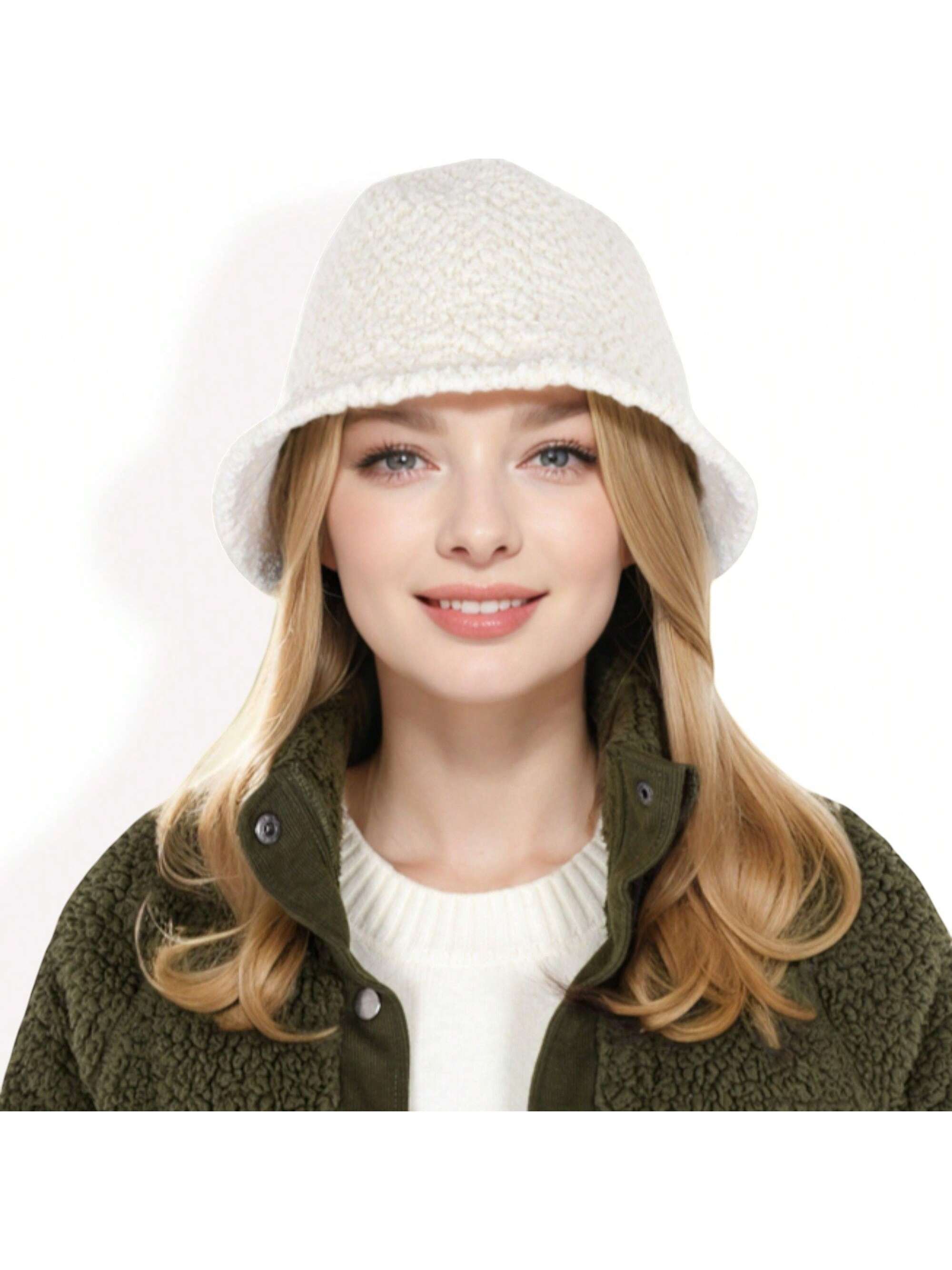 Women's High Pile Fleece Bucket Hat With Soft Textured Fabric And Modern Casual - Picture 14 of 16