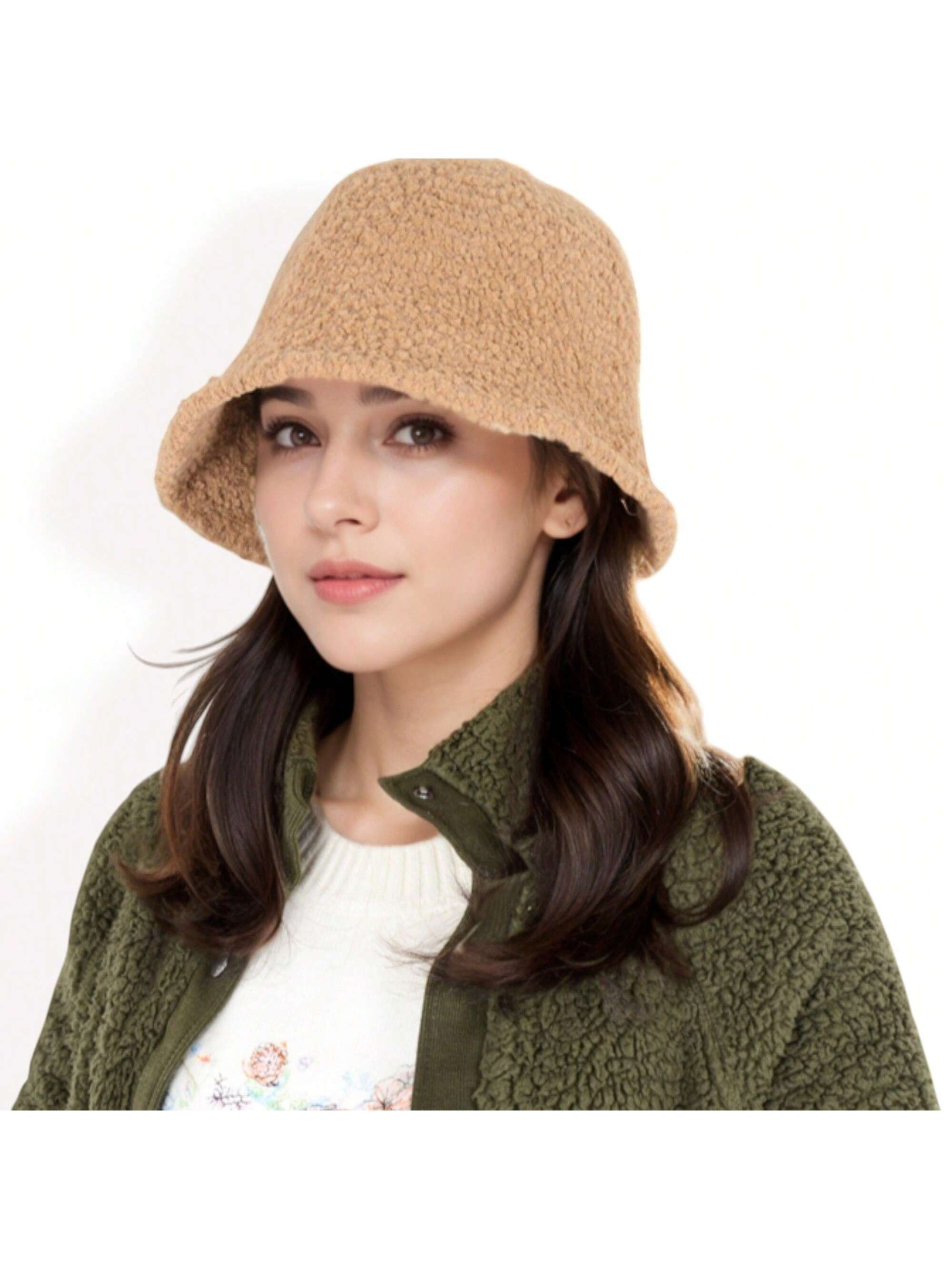 Women's High Pile Fleece Bucket Hat With Soft Textured Fabric And Modern Casual - Picture 16 of 16
