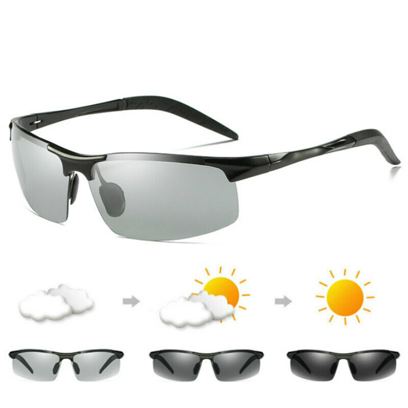 Aluminium Mens Photochromic Polarized Sunglasses UV400 Sport Driving Eyewear - Picture 27 of 29