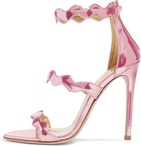 Women Sandals Hot Open Toe Strappy Heels Dress Shoes for Party Wedding Size 3-13 - Picture 23 of 23