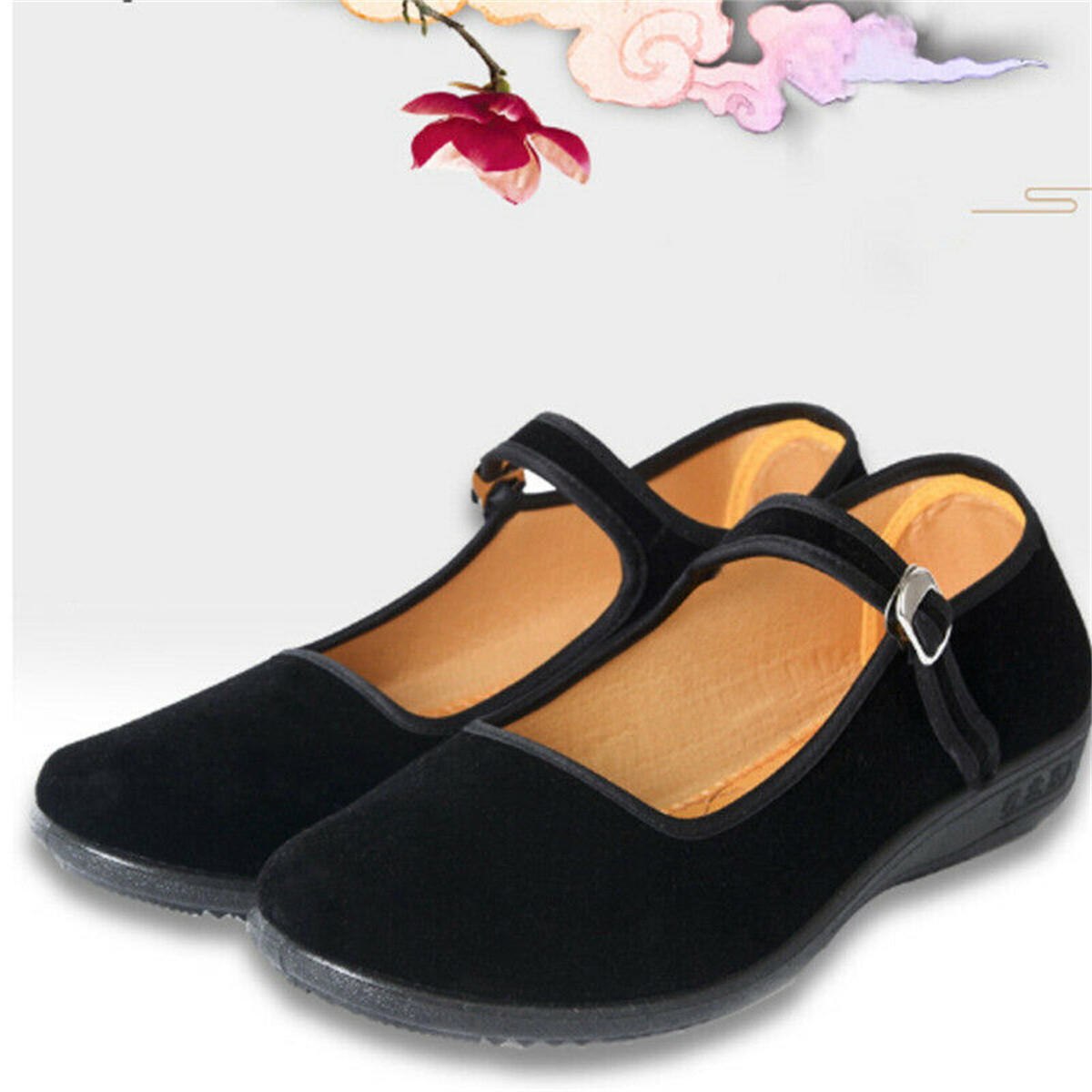 NEW Womens Chinese Black Cotton Shoes Ballerina Ballet Flats Shoes Slippers - Picture 9 of 9