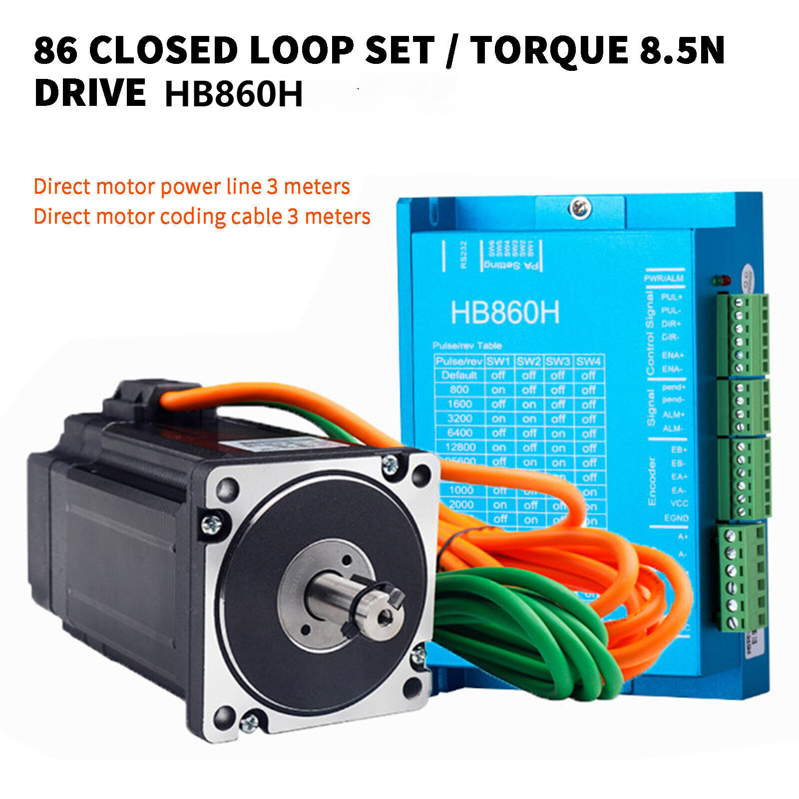 Nema 34 Closed-loop Stepper Motor 4.5Nm~12.5Nm Hybrid Servo Driver Kit - Picture 18 of 21